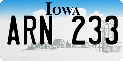 IA license plate ARN233