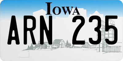 IA license plate ARN235