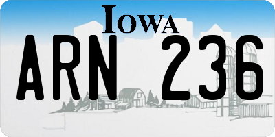 IA license plate ARN236
