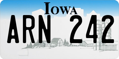 IA license plate ARN242