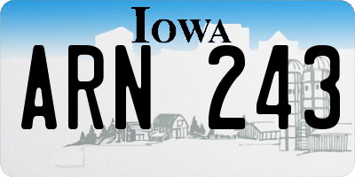 IA license plate ARN243