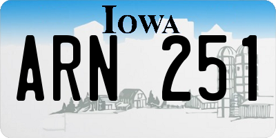 IA license plate ARN251
