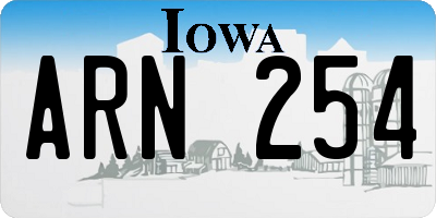 IA license plate ARN254