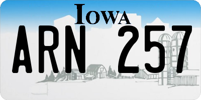 IA license plate ARN257