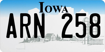 IA license plate ARN258