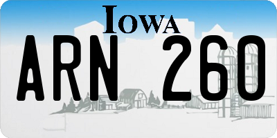 IA license plate ARN260