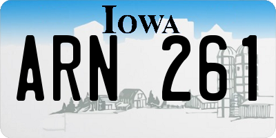 IA license plate ARN261