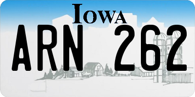 IA license plate ARN262