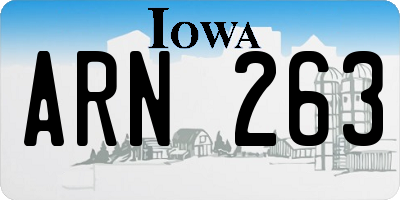 IA license plate ARN263