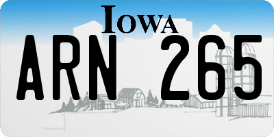 IA license plate ARN265