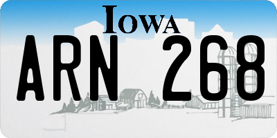 IA license plate ARN268