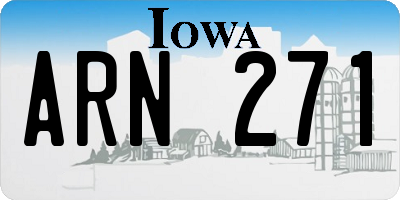 IA license plate ARN271