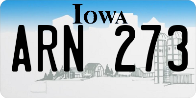 IA license plate ARN273