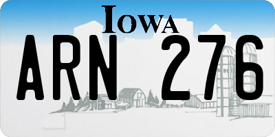 IA license plate ARN276