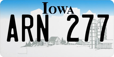 IA license plate ARN277