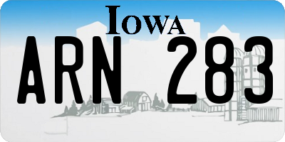 IA license plate ARN283