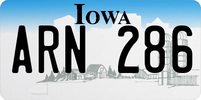 IA license plate ARN286