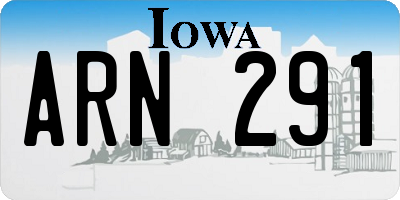 IA license plate ARN291