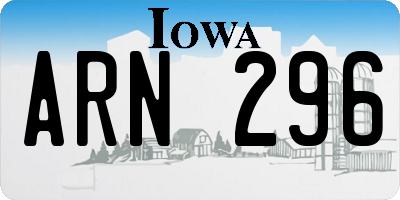 IA license plate ARN296