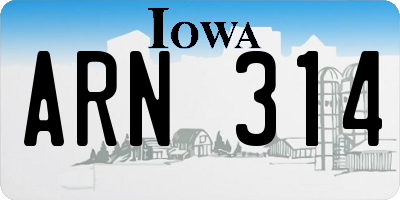 IA license plate ARN314