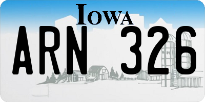 IA license plate ARN326