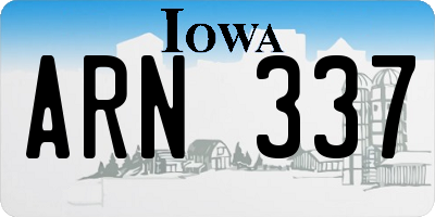 IA license plate ARN337