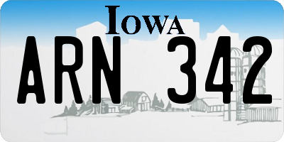 IA license plate ARN342