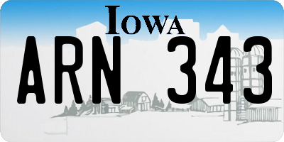 IA license plate ARN343