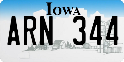 IA license plate ARN344