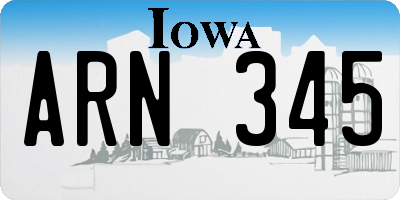 IA license plate ARN345