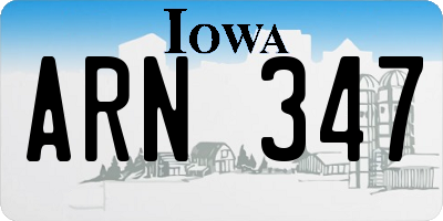 IA license plate ARN347