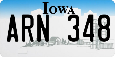 IA license plate ARN348