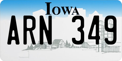 IA license plate ARN349