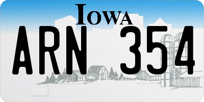 IA license plate ARN354