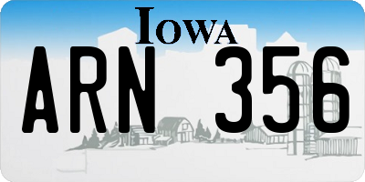 IA license plate ARN356