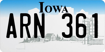 IA license plate ARN361