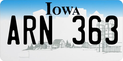 IA license plate ARN363