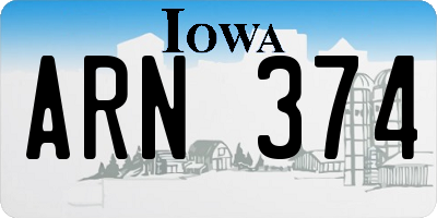 IA license plate ARN374