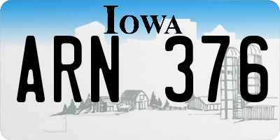 IA license plate ARN376