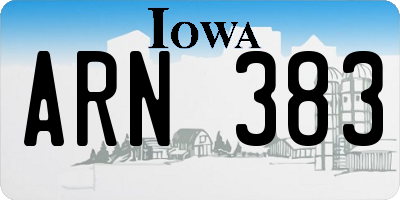 IA license plate ARN383