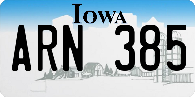 IA license plate ARN385