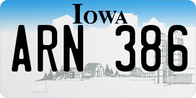 IA license plate ARN386