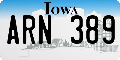 IA license plate ARN389