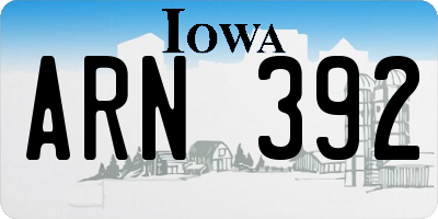 IA license plate ARN392