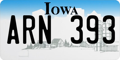 IA license plate ARN393