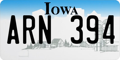 IA license plate ARN394