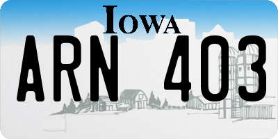 IA license plate ARN403