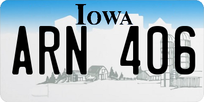 IA license plate ARN406