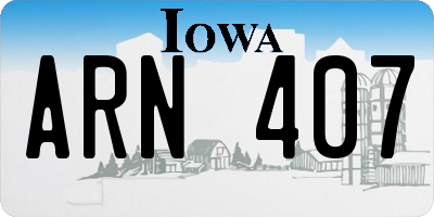 IA license plate ARN407