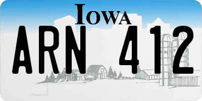 IA license plate ARN412